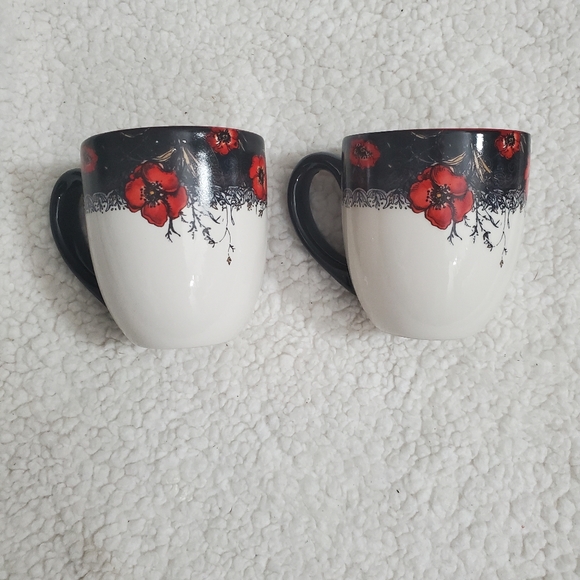 Cracker Barrel set 2 Coffee Mugs Cups Rooster stoneware Farm Western Country - Picture 2 of 6